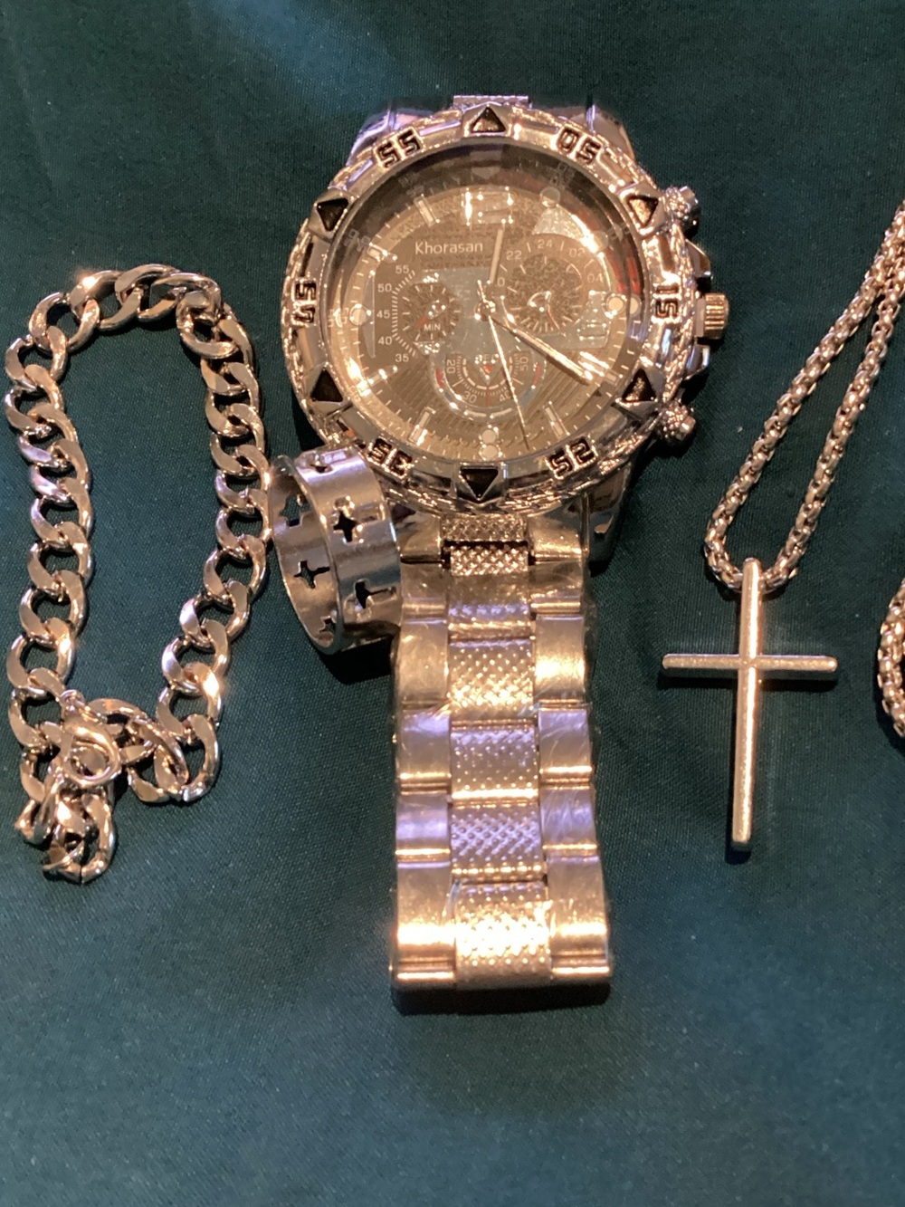 Silver Men's Chronograph Watch - Silver Accessories